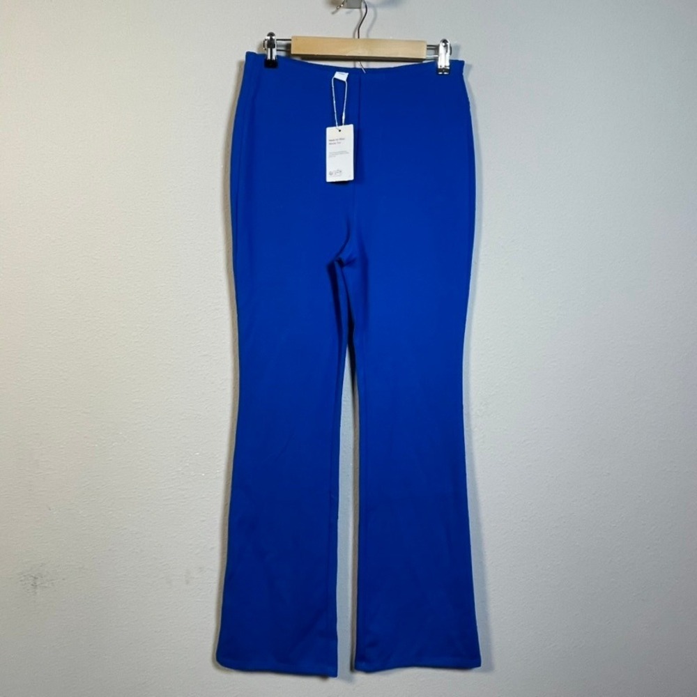 Halara Flare Pants Womens M Tall Blue High Rise Solid Work Athleisure Pull On